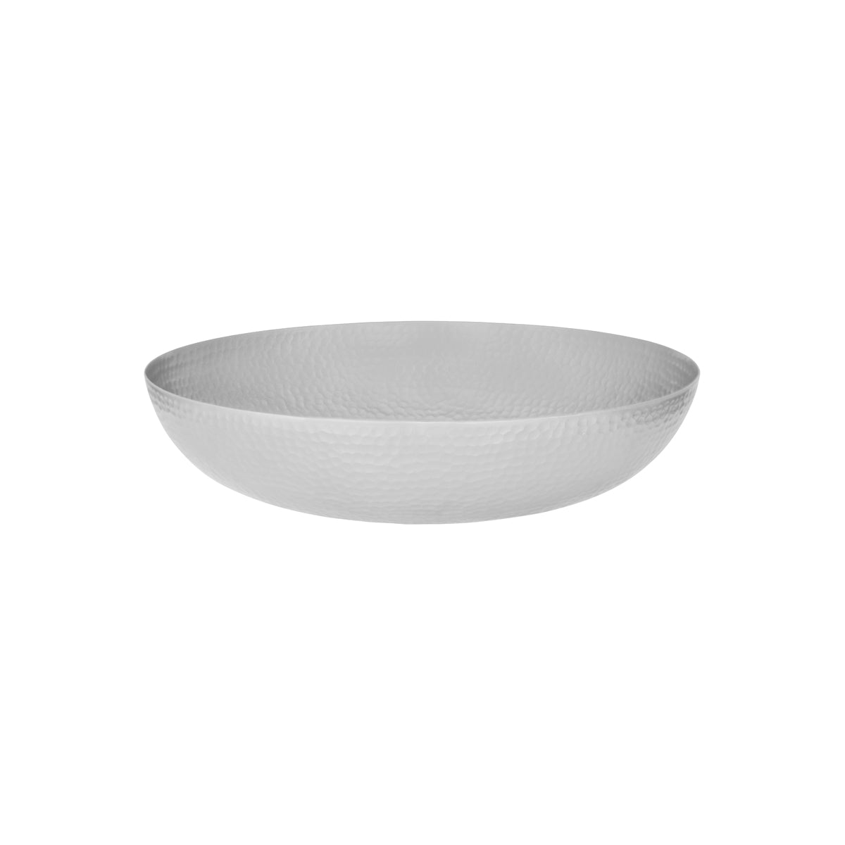 06926 Chef Inox Buffet Serve Round Serving / Seafood Bowl Hammered Satin 350x80mm / 5000ml Tomkin Australia Hospitality Supplies
