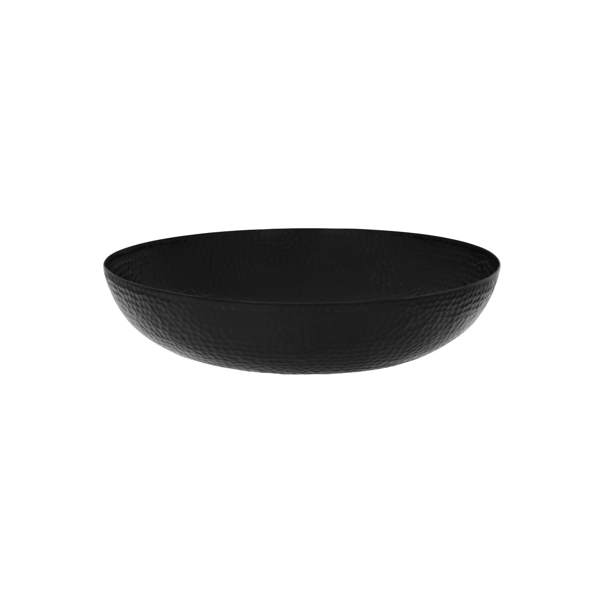 06927 Chef Inox Buffet Serve Round Serving / Seafood Bowl Hammered Black 350x80mm / 5000ml Tomkin Australia Hospitality Supplies