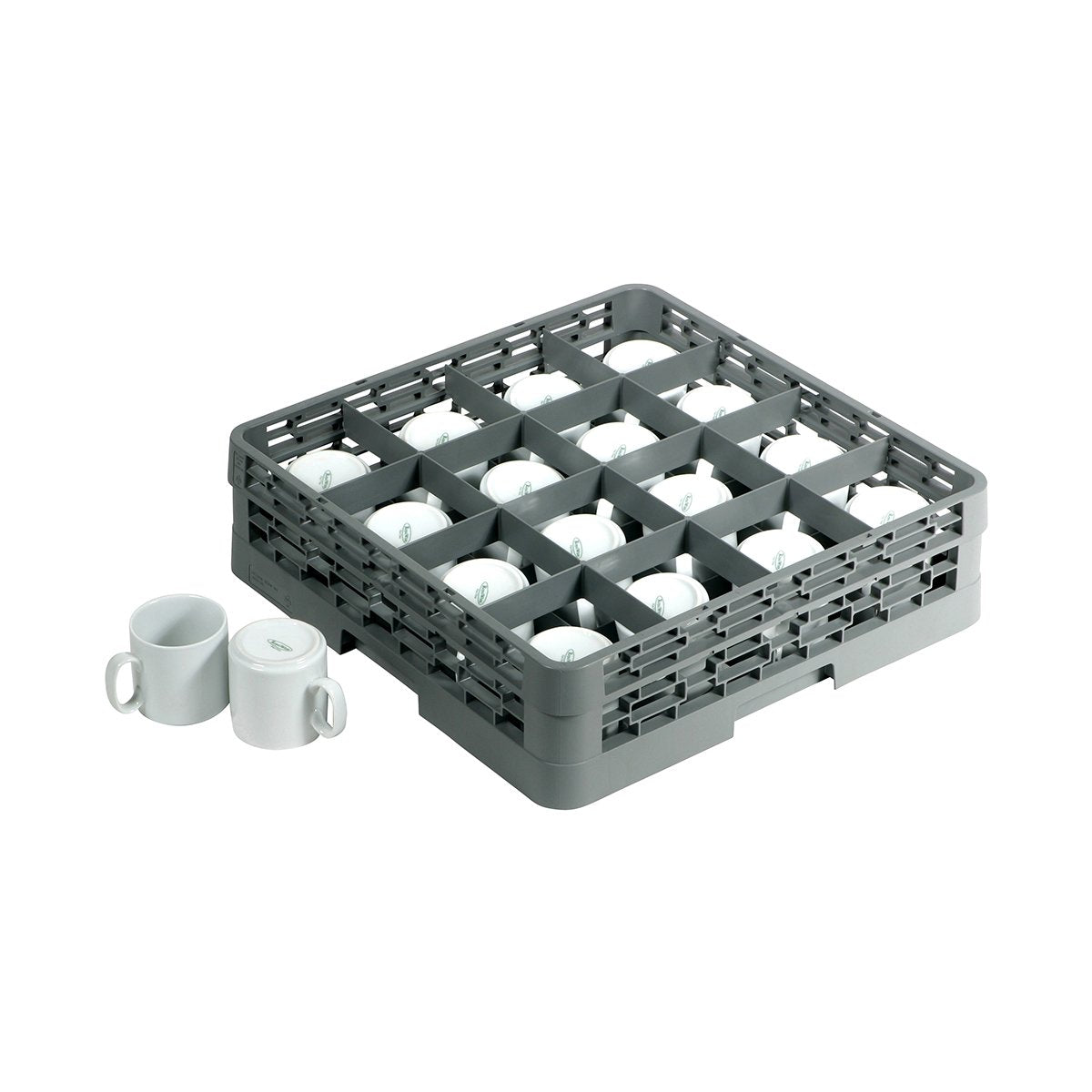 '09518 Unica Wash Rack 16 Compartment Tilt Rib 500x500x100mm Tomkin Australia Hospitality Supplies