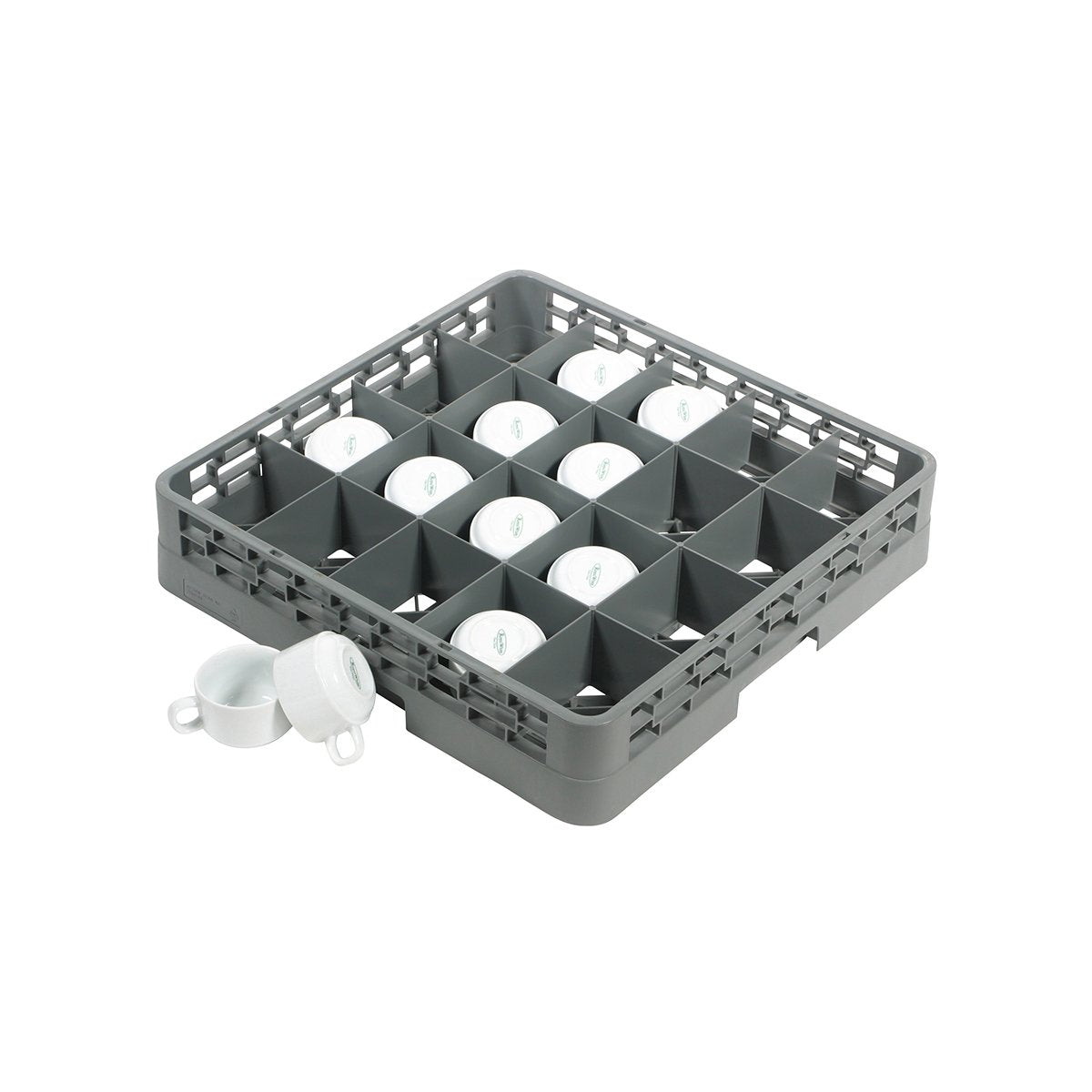 &#39;09522 Unica Wash Rack 20 Compartment Tilt Rib 500x500x100mm Tomkin Australia Hospitality Supplies