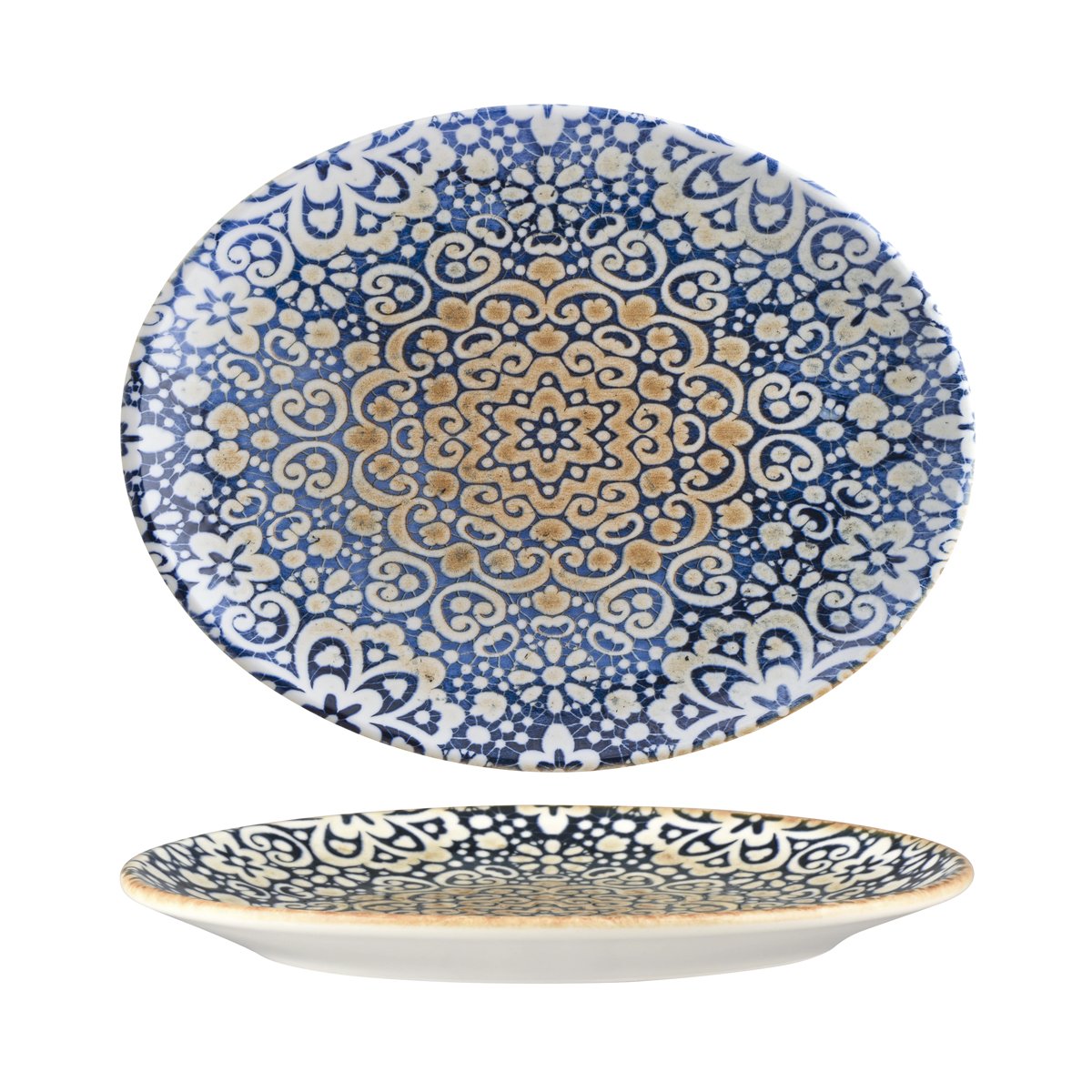 110999 Bonna Alhambra Oval Coupe Platter 365x285x30mm Tomkin Australia Hospitality Supplies