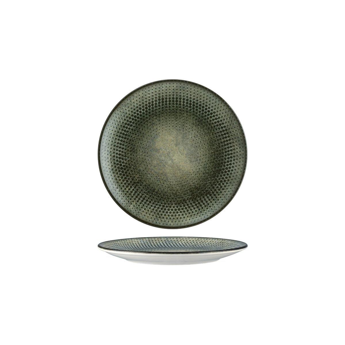 120055 Bonna Lenta Olive Round Coupe Plate 210x22mm/500ml Tomkin Australia Hospitality Supplies