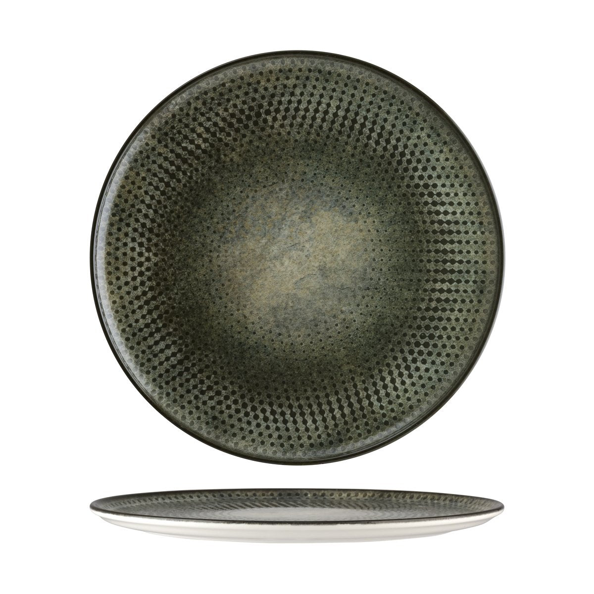 120060 Bonna Lenta Olive Round Coupe Platter 320x20mm Tomkin Australia Hospitality Supplies