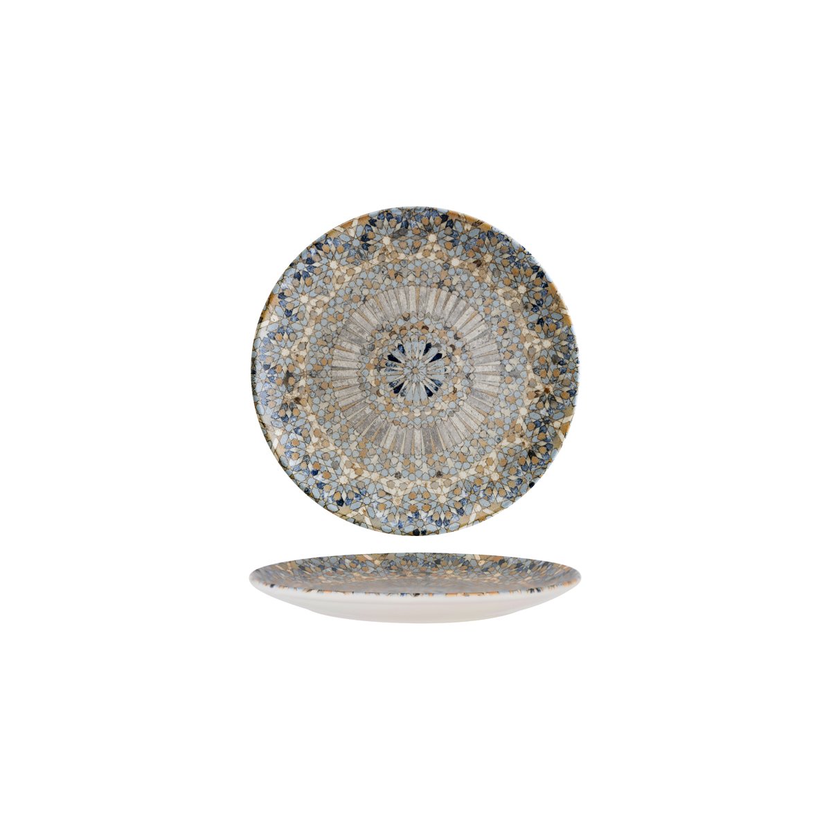 130148 Bonna Luca Mosaic Round Coupe Plate 210x20mm Tomkin Australia Hospitality Supplies