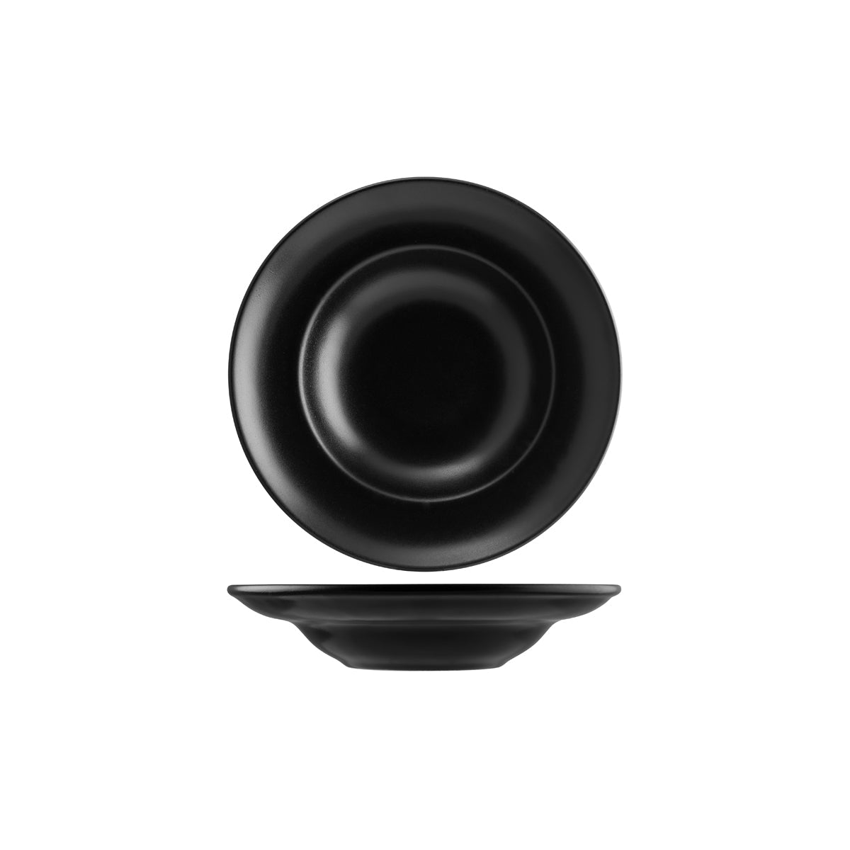 130749 Bonna Notte Black Round Pasta Plate 270x57mm/400ml Tomkin Australia Hospitality Supplies