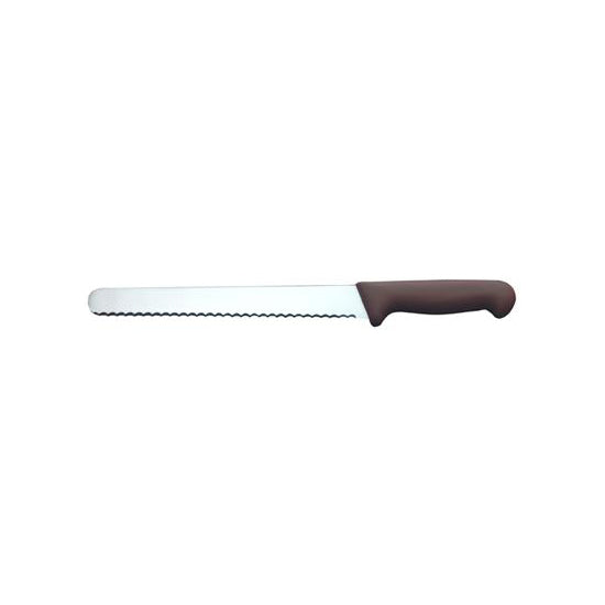 25423 Ivo Professional Line I Serrated Slicer Brown 250mm Tomkin Australia Hospitality Supplies