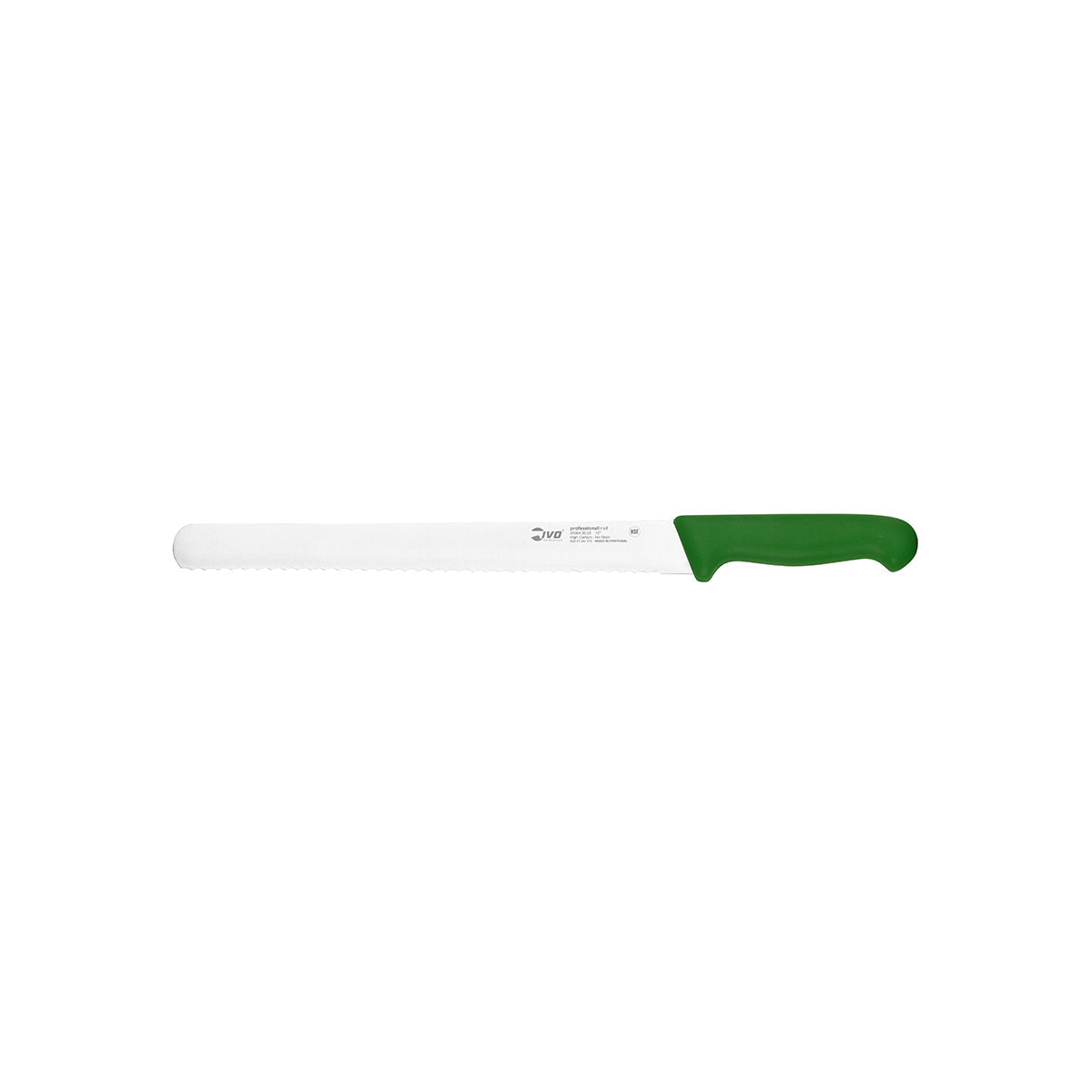 25445 Ivo Professional Line I Serrated Slicer Green 250mm Tomkin Australia Hospitality Supplies