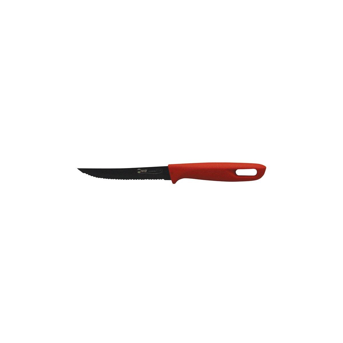 27087 Ivo Titanium Evo 221000 Utility Knife Serrated Red Handle 115mm Tomkin Australia Hospitality Supplies