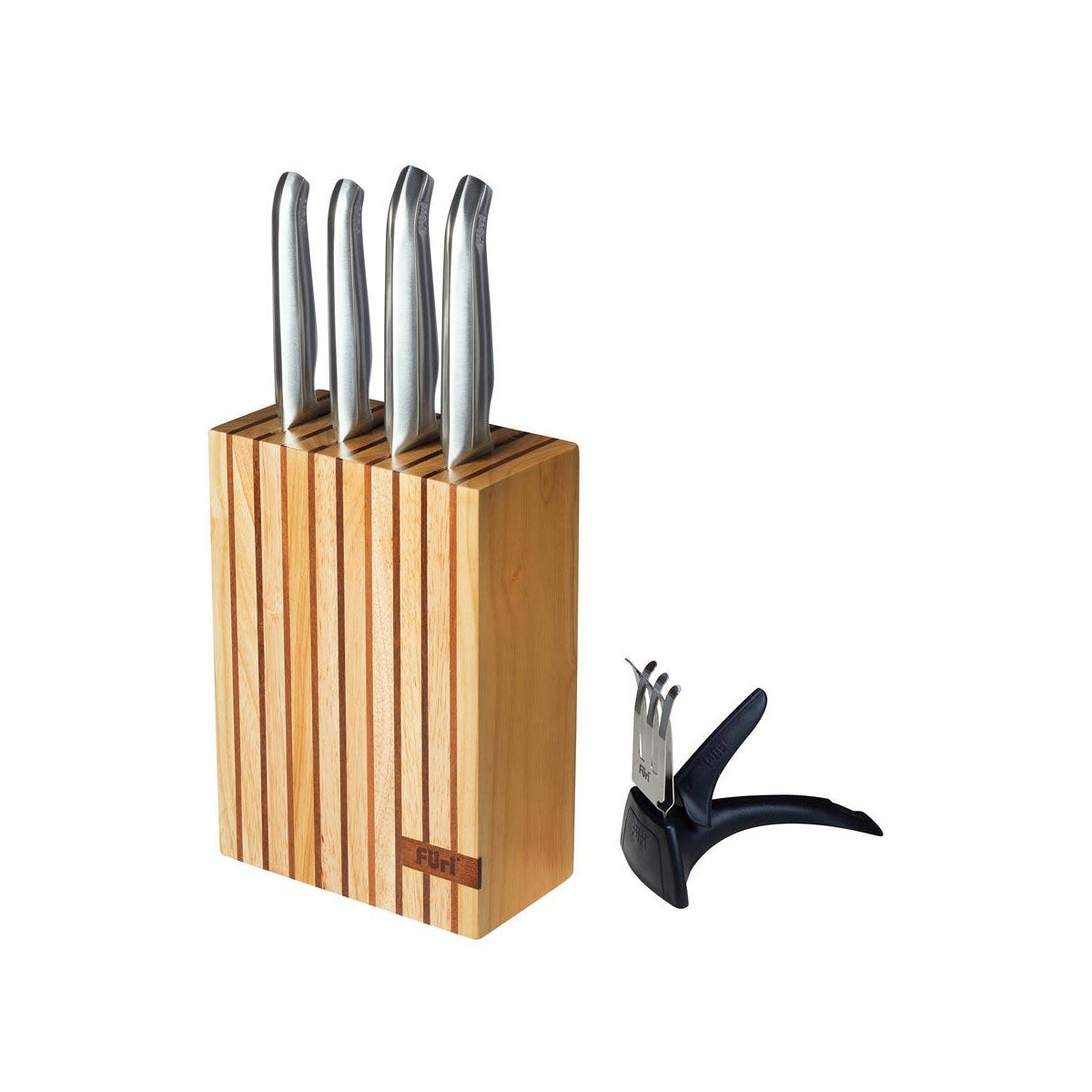 27107 Furi Pro Rubberwood Block Set 6pc Tomkin Australia Hospitality Supplies