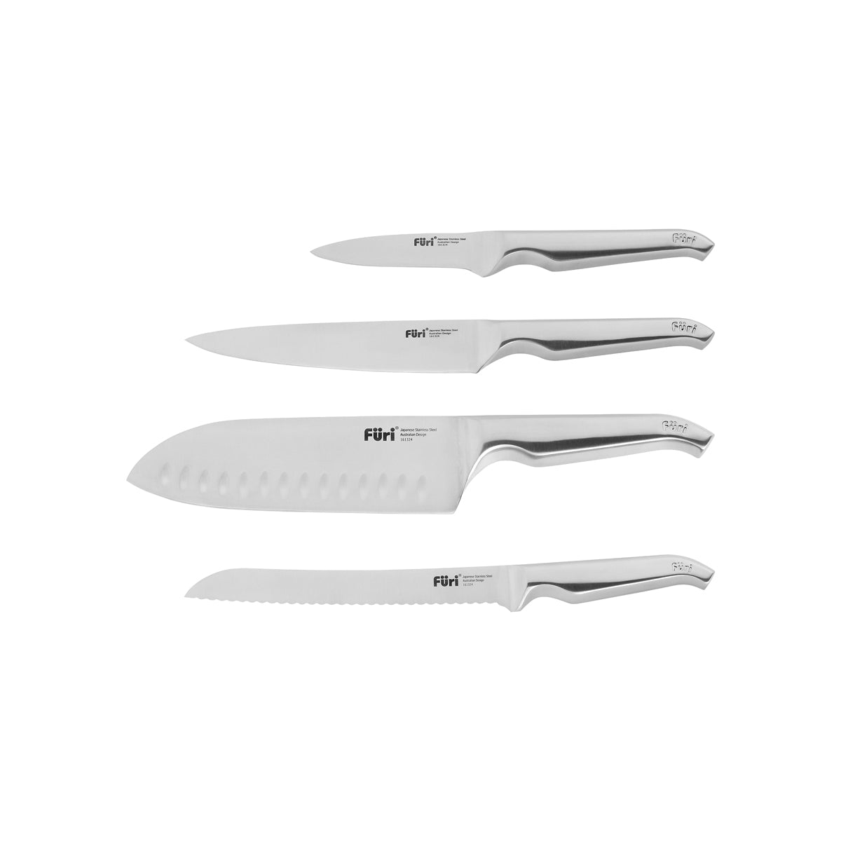 27127 Furi Pro Angular Knife Block Set Black 5pc Tomkin Australia Hospitality Supplies