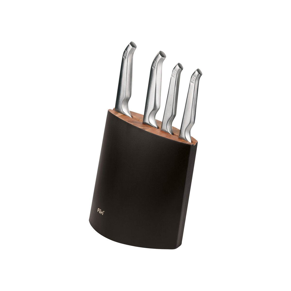 27127 Furi Pro Angular Knife Block Set Black 5pc Tomkin Australia Hospitality Supplies