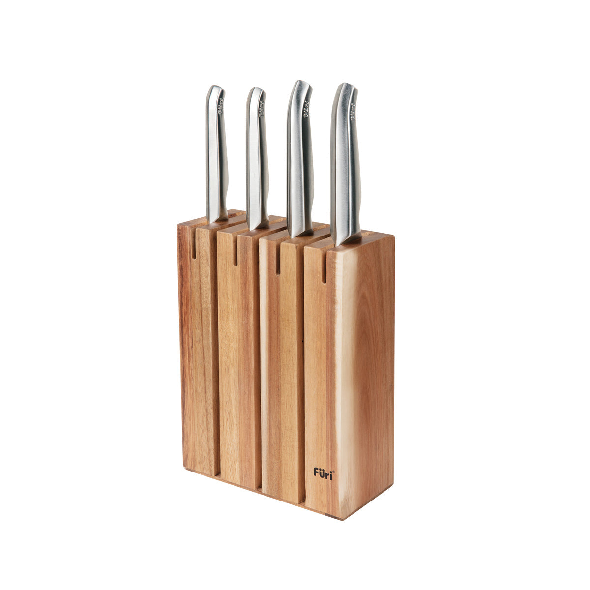 27133 Furi Pro Acacia Wood Knife Block Set 5pc Tomkin Australia Hospitality Supplies