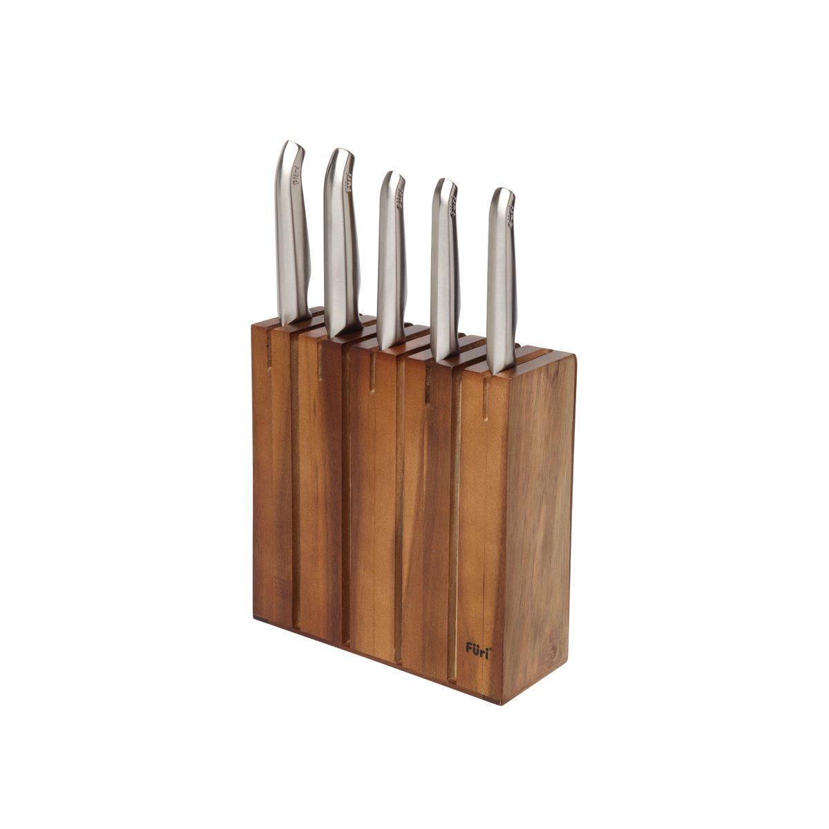27134 Furi Pro Acacia Wood Knife Block Set 6pc Tomkin Australia Hospitality Supplies
