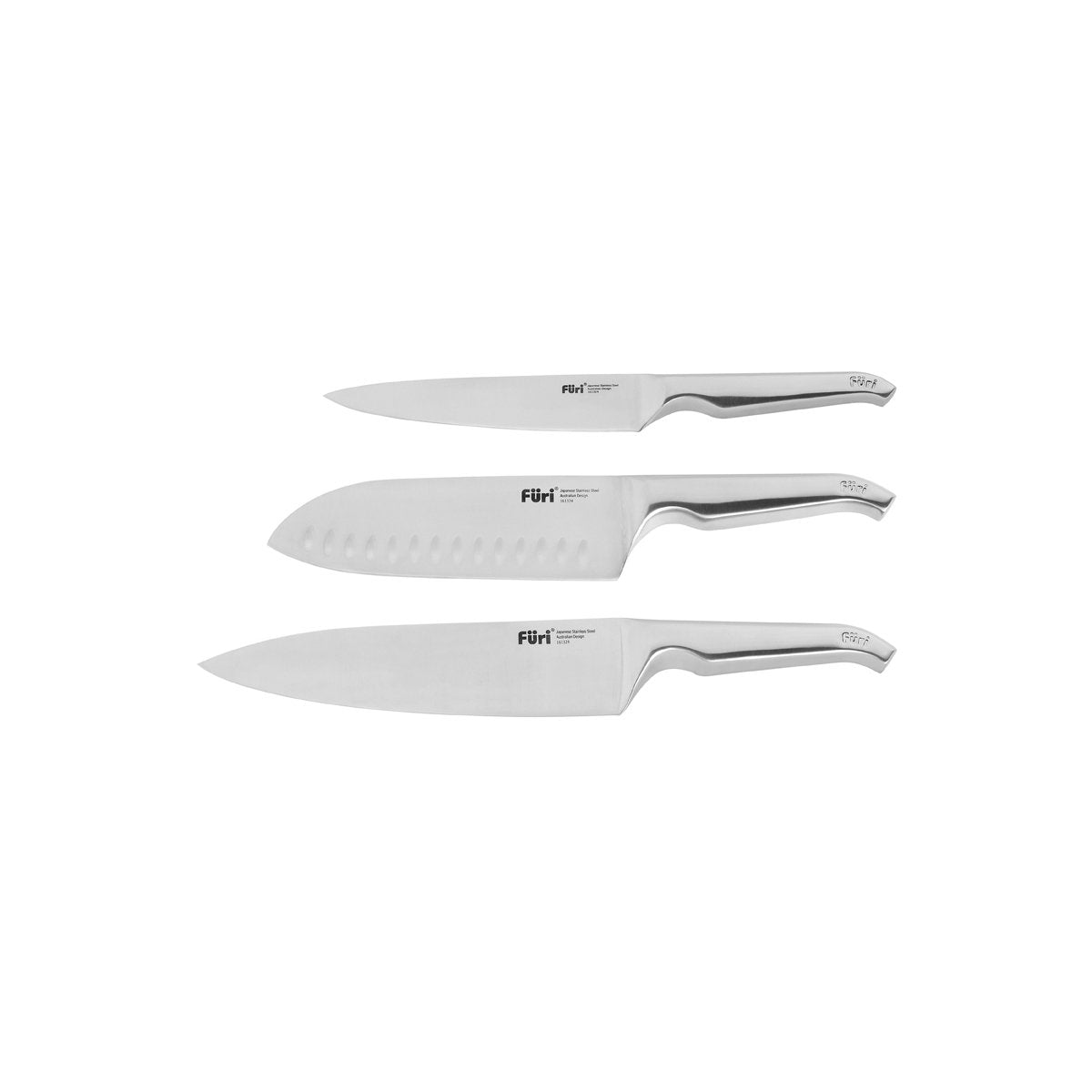 27166 Furi Pro Acacia East West Knife Set 3pc Tomkin Australia Hospitality Supplies