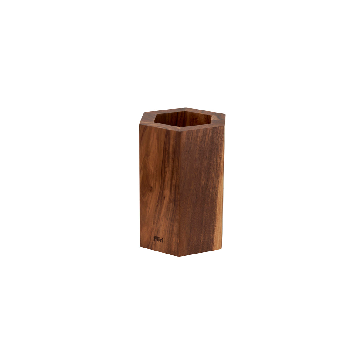 27179 Furi Pro Magnetic Hexagonal Knife Block Acacia Wood Tomkin Australia Hospitality Supplies