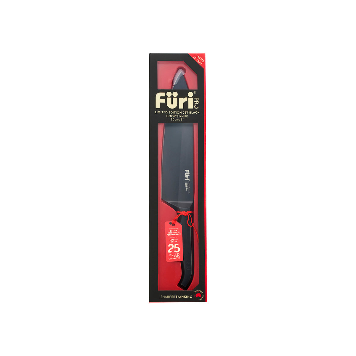 27233 Furi Pro East West Santoku Knife 170mm Jet Black Tomkin Australia Hospitality Supplies