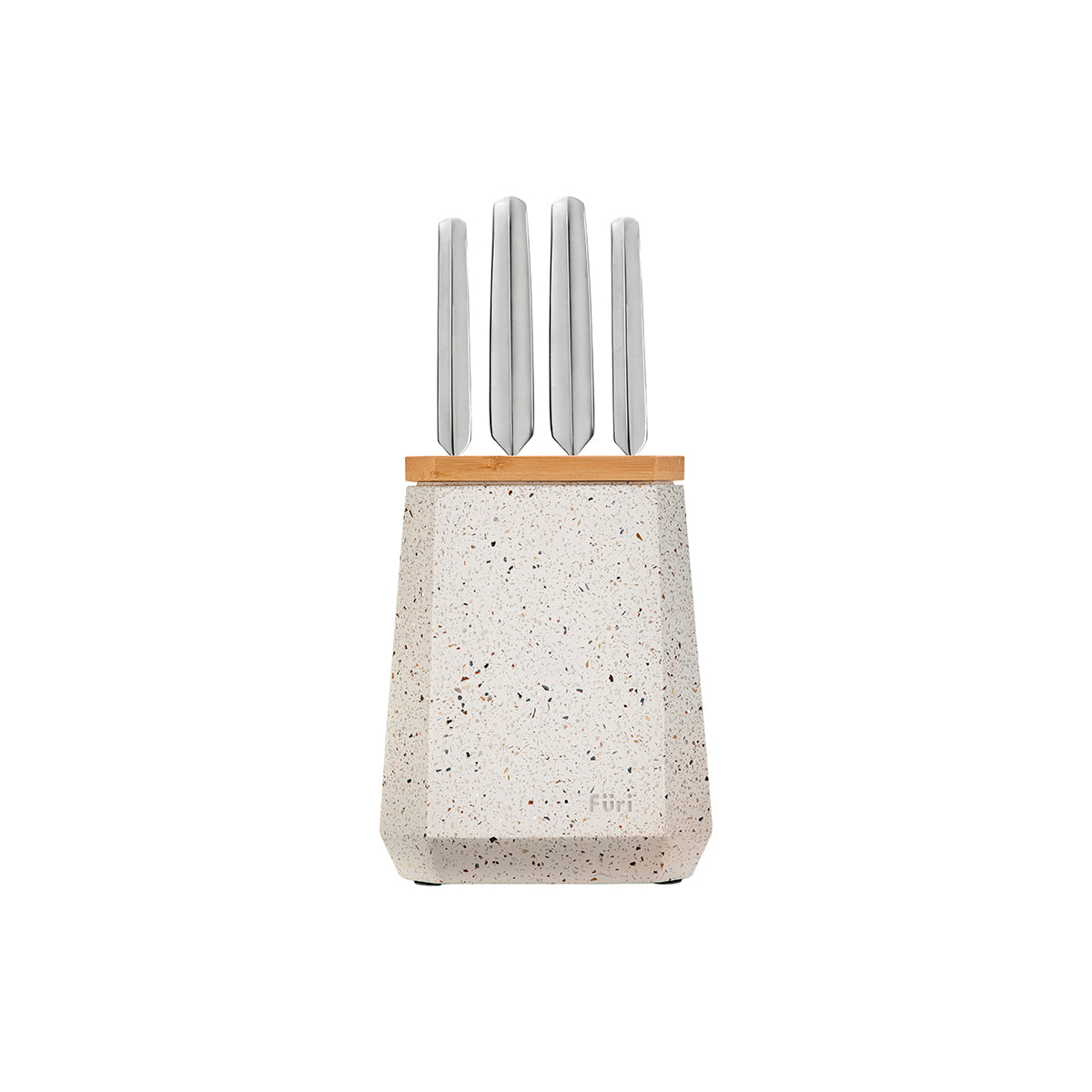 27264 Furi Pro Stone Azure Terrazo Knife Block Set 5pc Tomkin Australia Hospitality Supplies