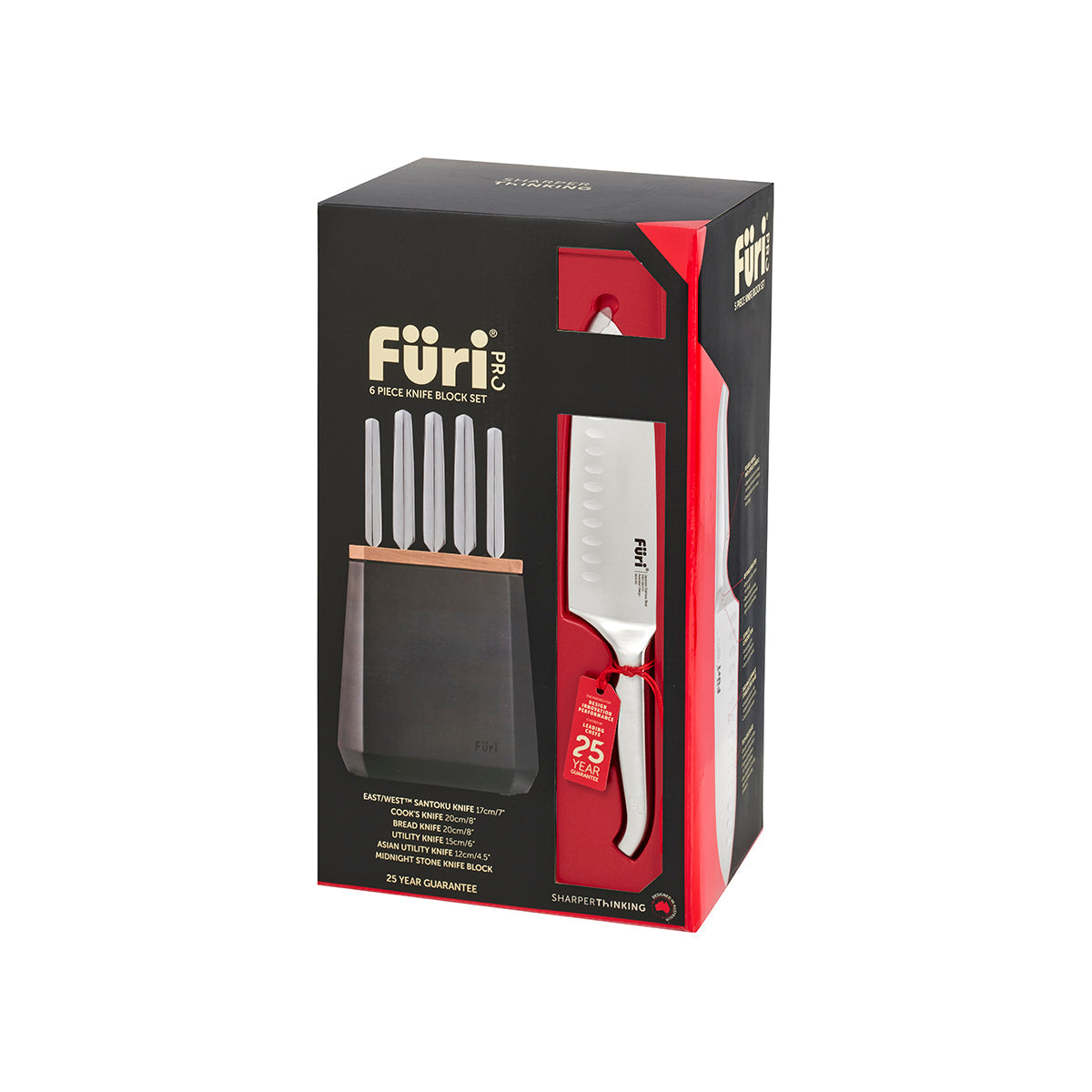 Furi Pro Stone Midnight Knife Block Set 6pc Tomkin Australia Hospitality Supplies