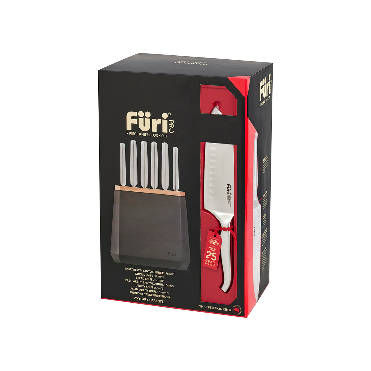 27269 Furi Pro Stone Midnight Knife Block Set 7pc Tomkin Australia Hospitality Supplies