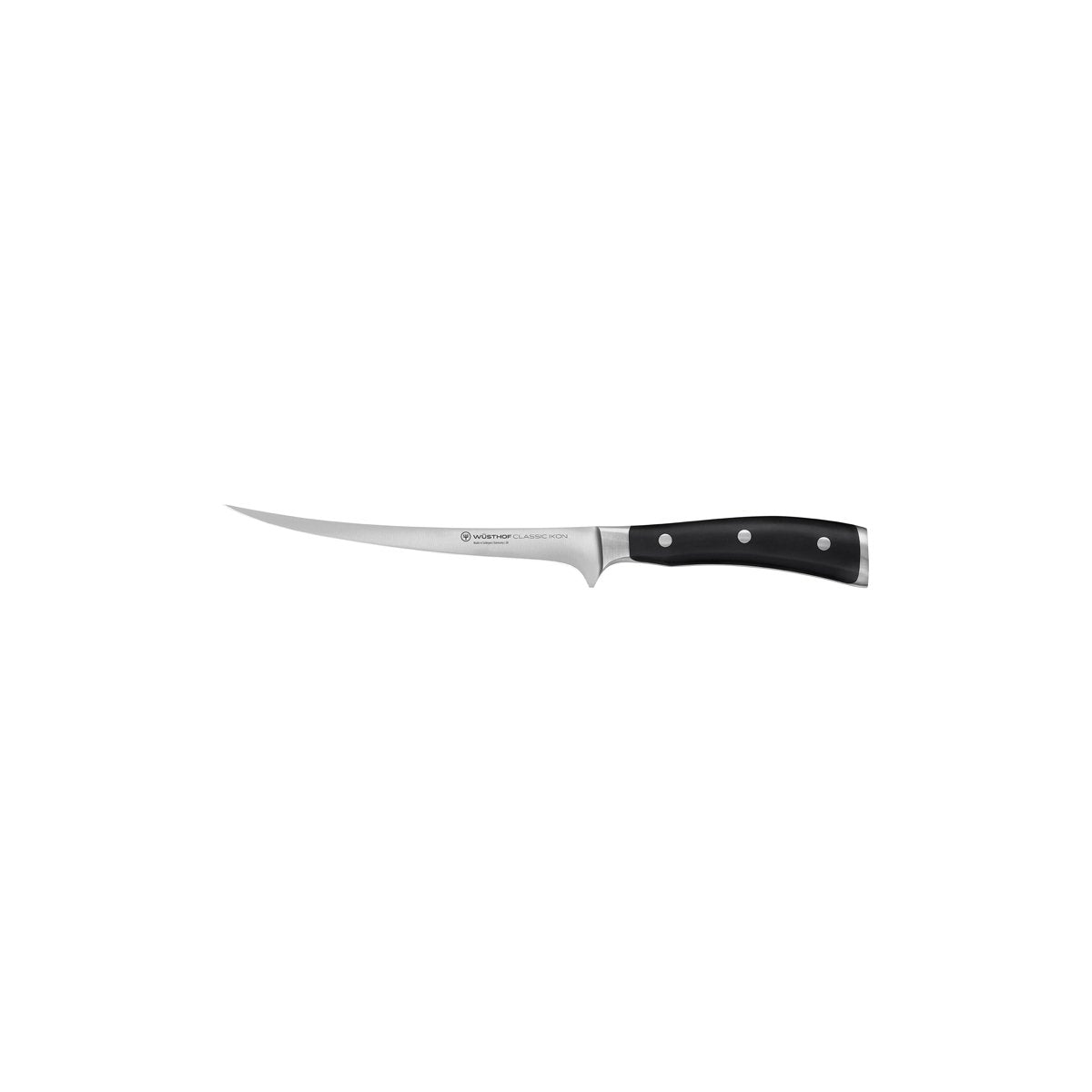 28015 Wusthof Classic Ikon Black Fillet Knife 180mm Tomkin Australia Hospitality Supplies
