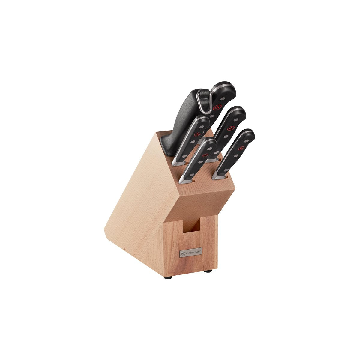 28109 Wusthof Classic Knife Block Set with Sharpener 7pc Tomkin Australia Hospitality Supplies