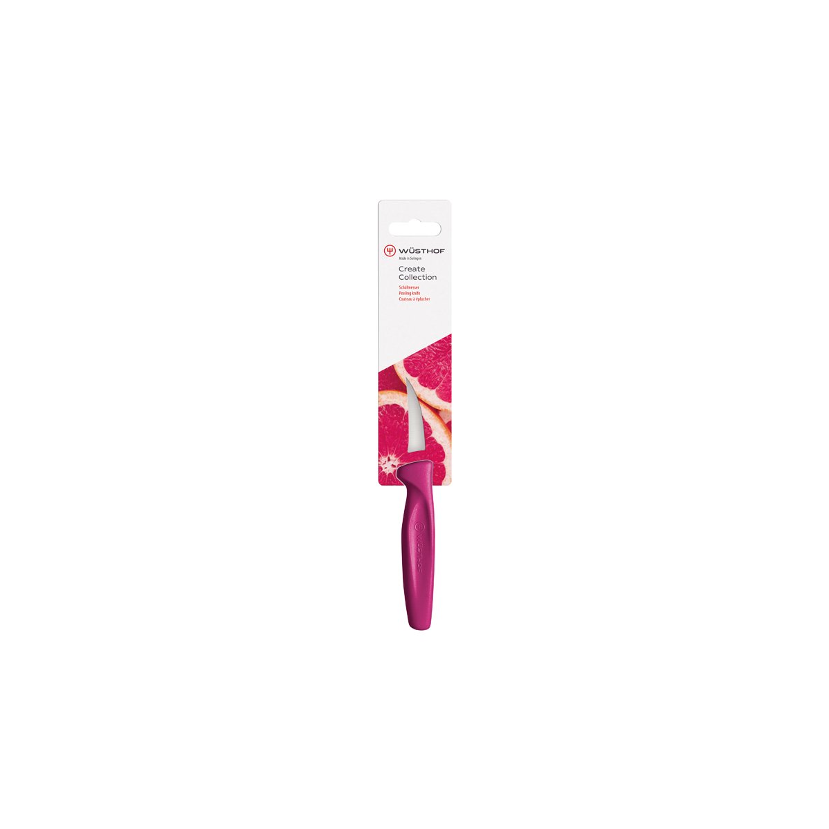 28486 Wusthof Create Peeling Knife Magenta Handle 60mm Tomkin Australia Hospitality Supplies