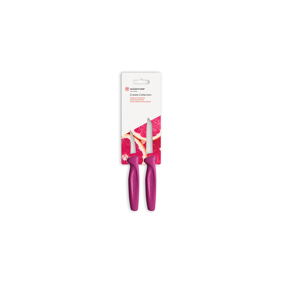 28530 Wusthof Create Paring And Peeling Magenta 2Pk Hang Sell  Tomkin Australia Hospitality Supplies