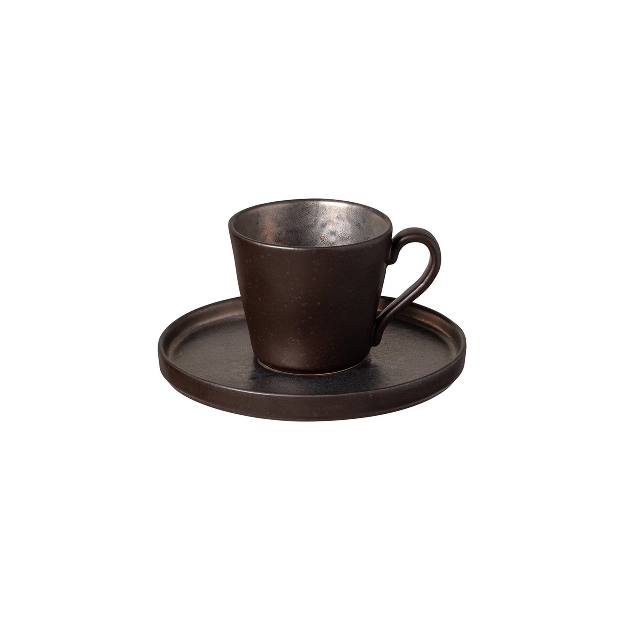 300840 Costa Nova Lagoa Metal Tea Cup & Saucer Set 210ml Tomkin Australia Hospitality Supplies
