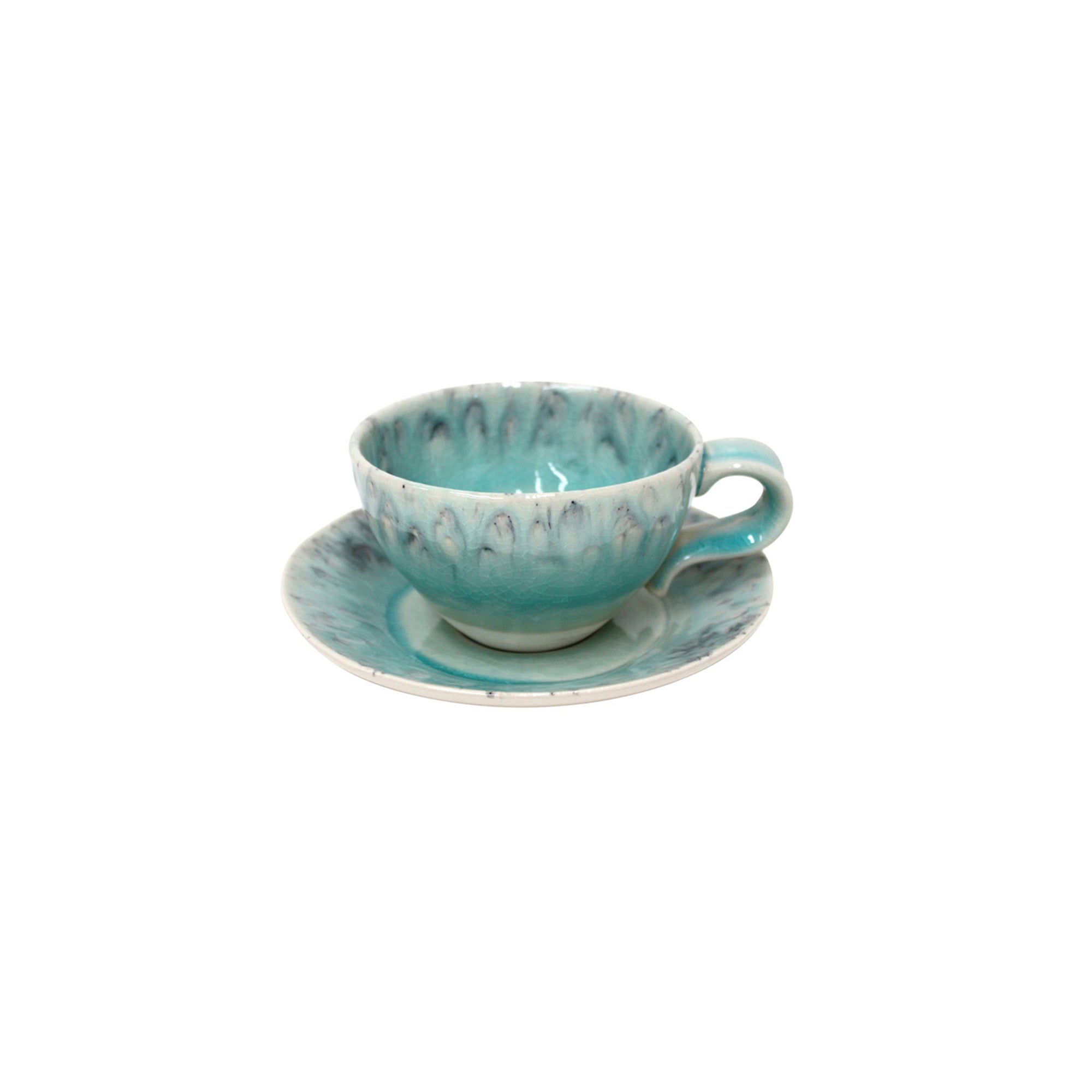 301015 Costa Nova Madeira Blue Tea Cup & Saucer Set 250ml Tomkin Australia Hospitality Supplies
