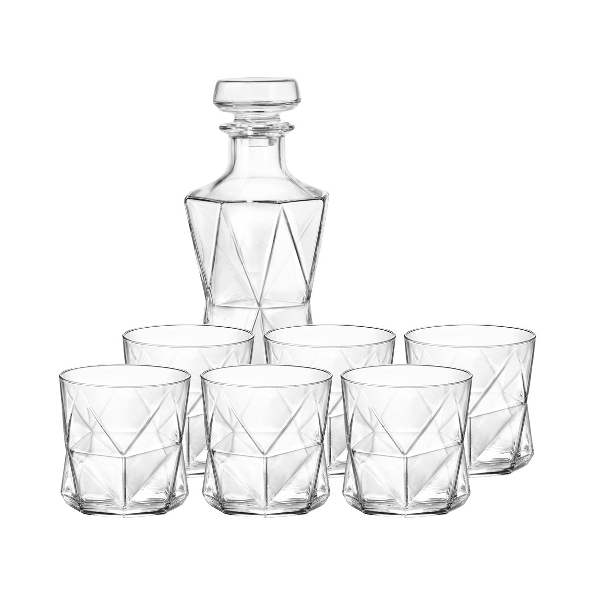 310-353 Bormioli Rocco Cassiopea Decanter And Tumbler Set 800ml/330ml 1 x Decanter & 7 x 330ml Tumblers Tomkin Australia Hospitality Supplies