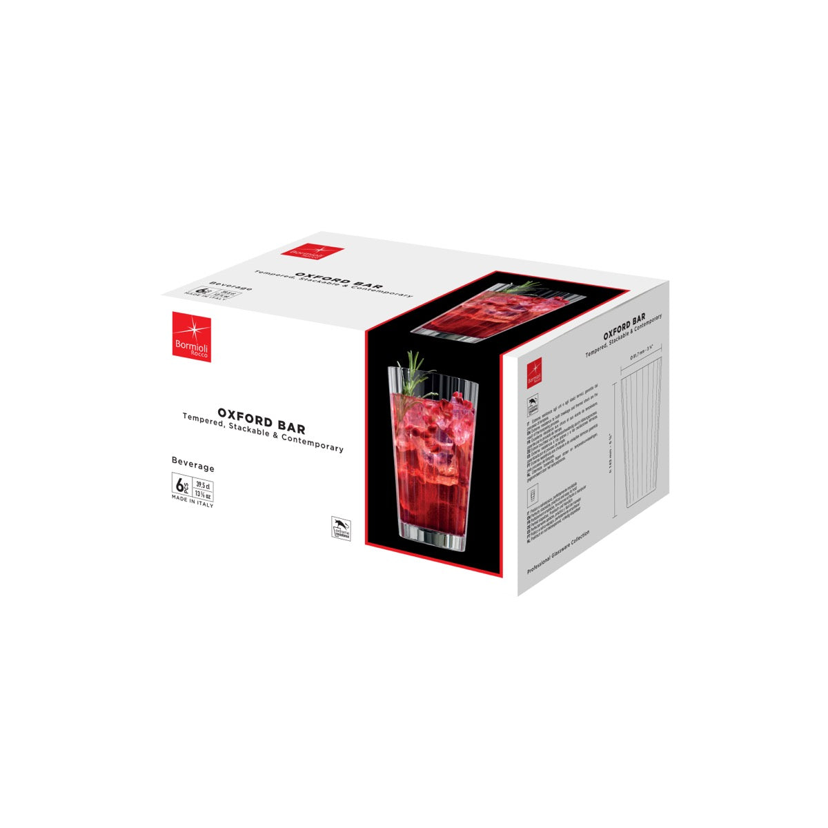 310-413 Bormioli Rocco Oxford Bar Beverage Glass 395ml Tomkin Australia Hospitality Supplies
