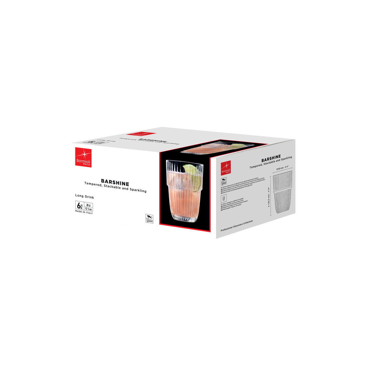 310-442 Bormioli Rocco Barshine Long Drink Glass 380ml Tomkin Australia Hospitality Supplies