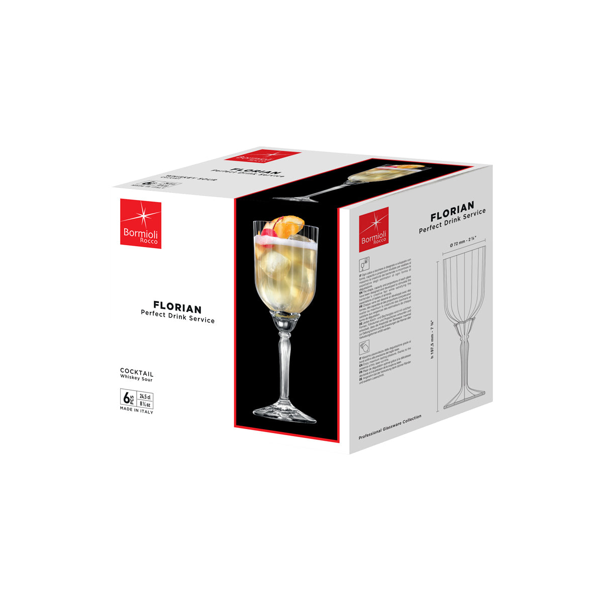 310-482 Bormioli Rocco Florian Cocktail Glass 245ml Tomkin Australia Hospitality Supplies