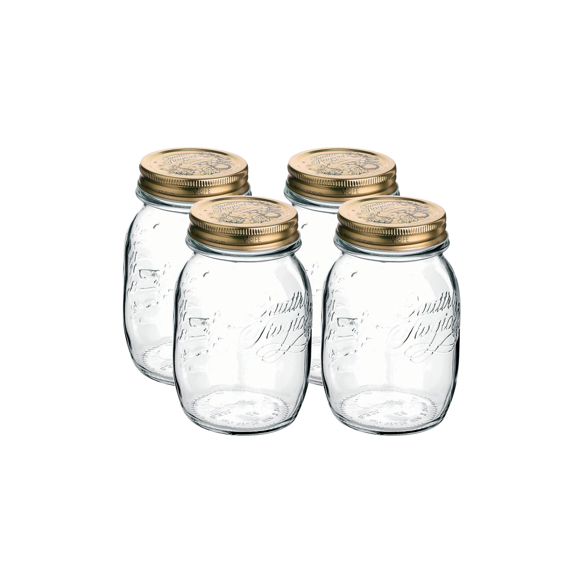 340-013SET Bormioli Rocco Quattro Stagioni Jar with Lid 4 Piece Set 500ml Tomkin Australia Hospitality Supplies