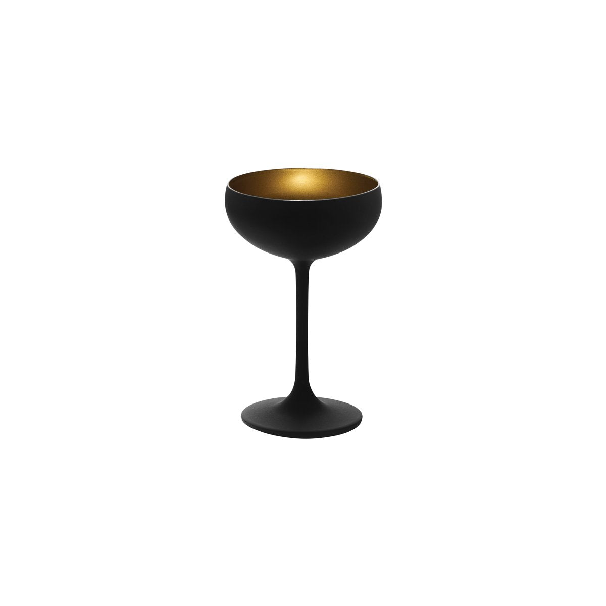 365-405 Stolzle Olympic Champagne Saucer Gold / Matt Black 230ml Tomkin Australia Hospitality Supplies
