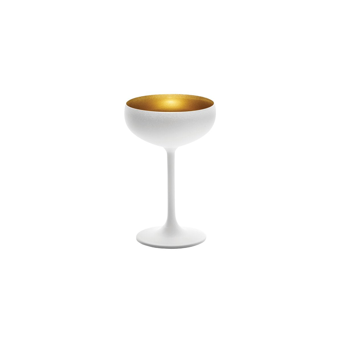 365-430 Stolzle Olympic Champagne Saucer Gold / Matt White 230ml Tomkin Australia Hospitality Supplies