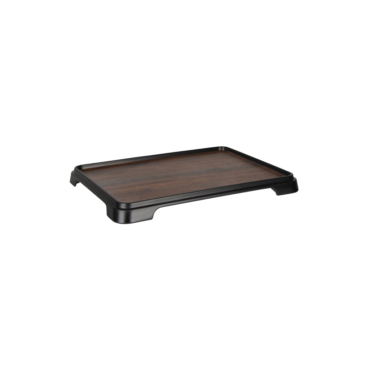 46393 Zicco Zicco Bento Box Walnut / Black Inroom Tray Riser Tomkin Australia Hospitality Supplies