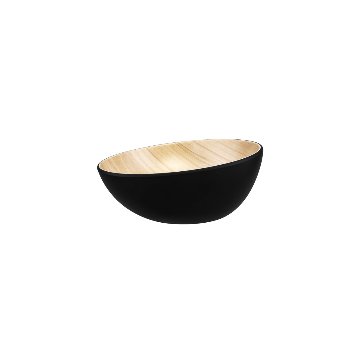 46512 Zicco Zicco Melamine Echo Black / Birch Round Bowl 215x87mm Tomkin Australia Hospitality Supplies