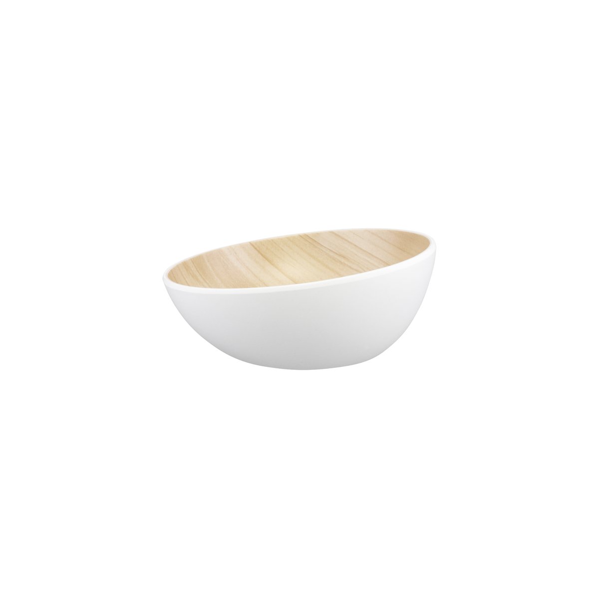 46513 Zicco Zicco Melamine Echo White / Birch Round Bowl 215x87mm Tomkin Australia Hospitality Supplies