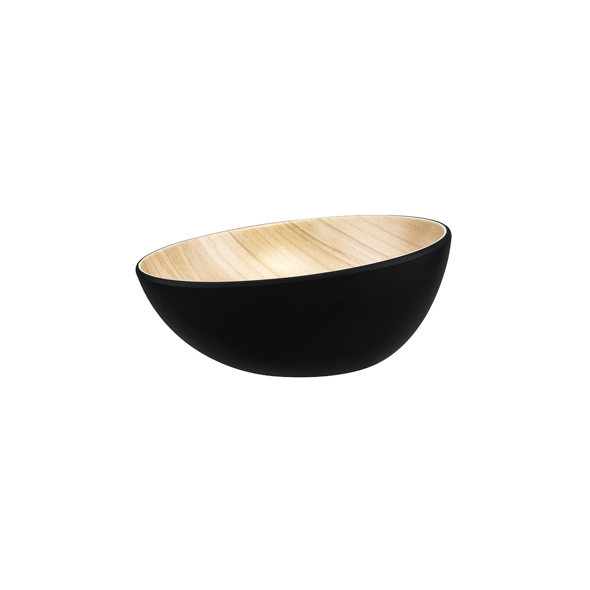 46514 Zicco Melamine Echo Black / Birch Round Bowl 252x110mm Tomkin Australia Hospitality Supplies