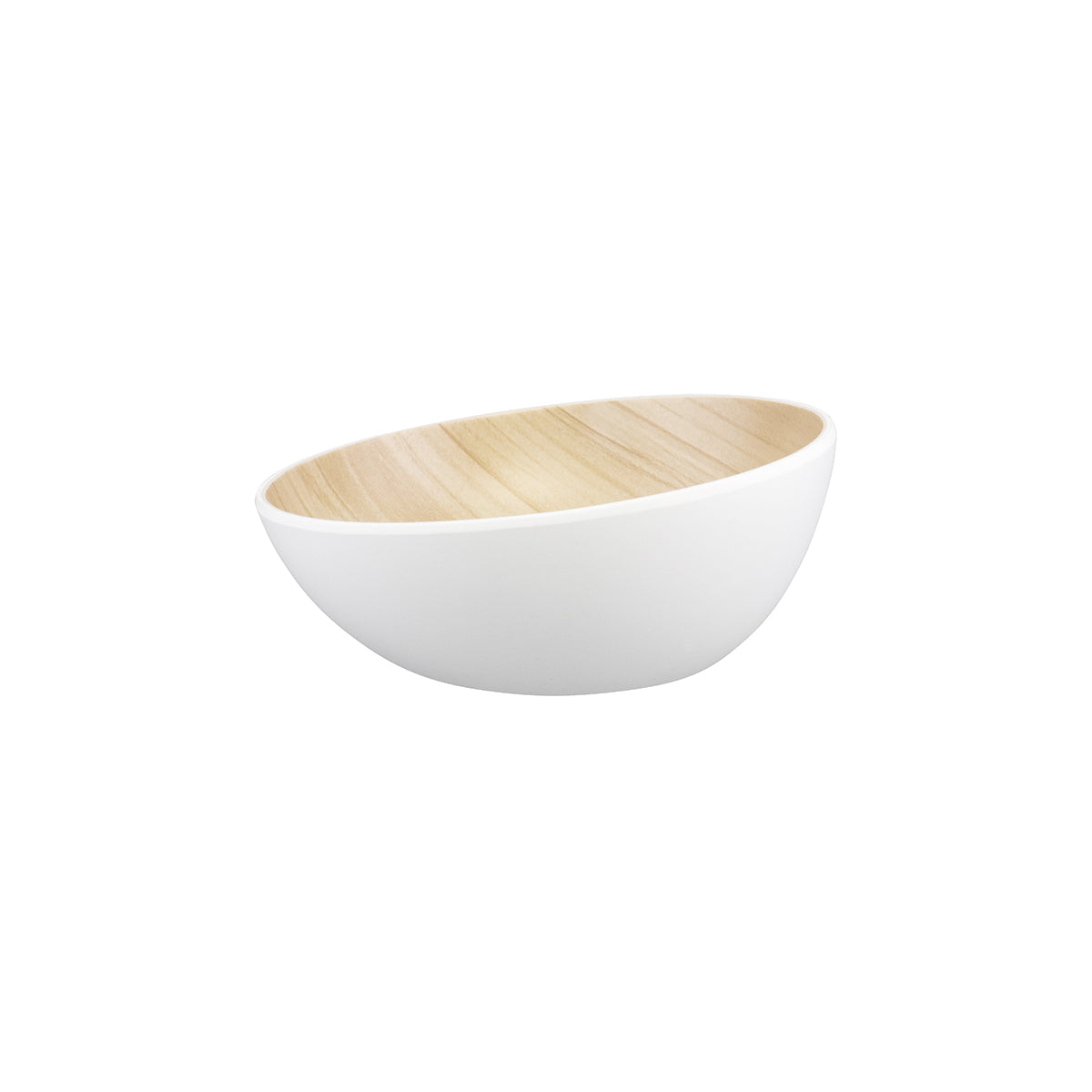 46515 Zicco Melamine Echo White / Birch Round Bowl 252x110mm Tomkin Australia Hospitality Supplies