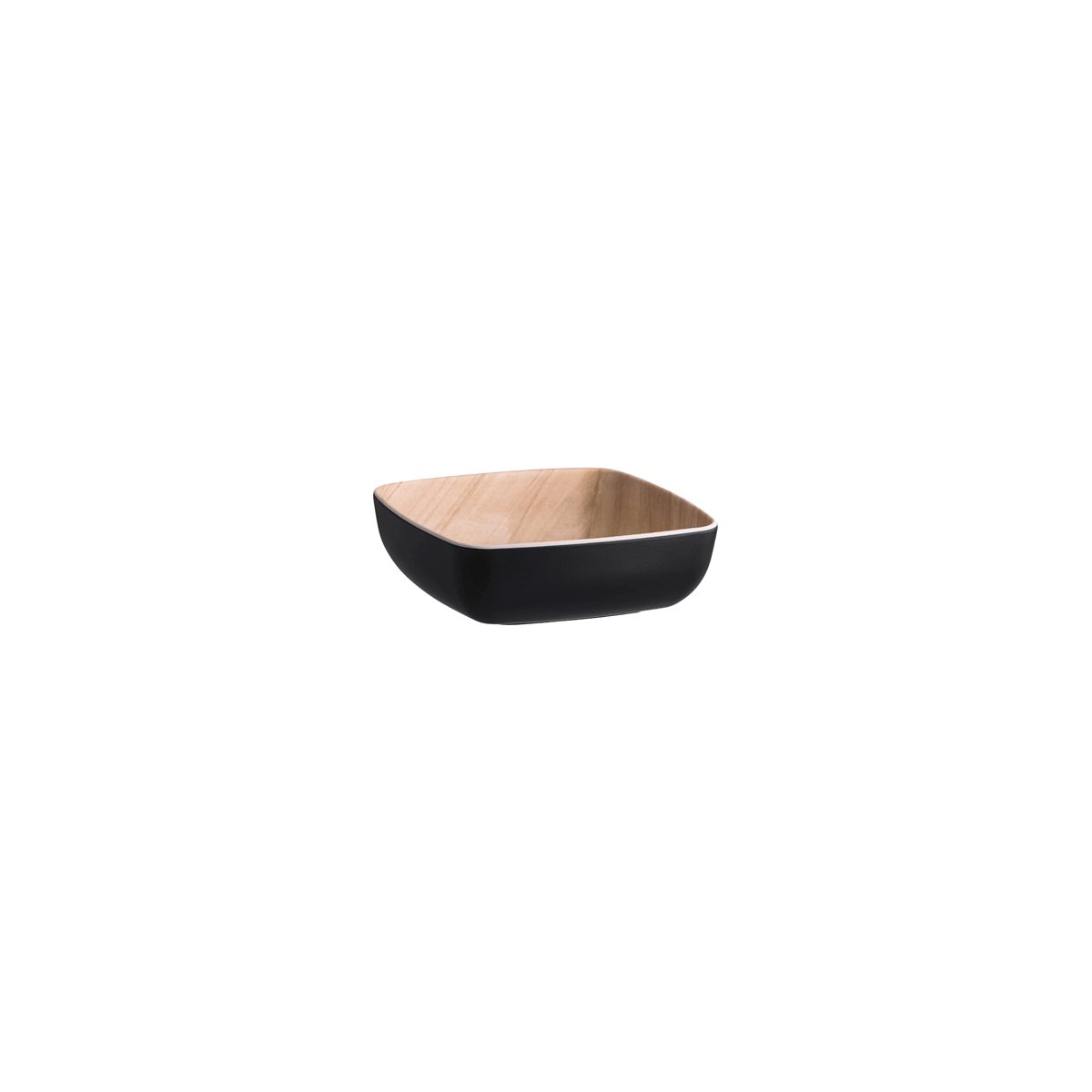 46532 Zicco Zicco Melamine Echo Black / Birch Serving Bowl 165x165x55mm Tomkin Australia Hospitality Supplies