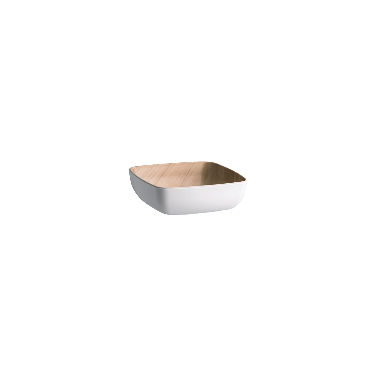 46533 Zicco Zicco Melamine Echo White / Birch Serving Bowl 165x165x55mm Tomkin Australia Hospitality Supplies