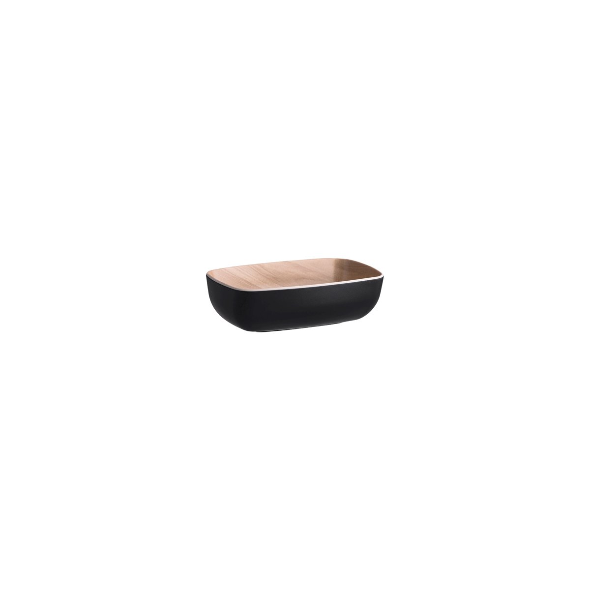 46536 Zicco Zicco Melamine Echo Black / Birch Bowl 176x108x55mm Tomkin Australia Hospitality Supplies