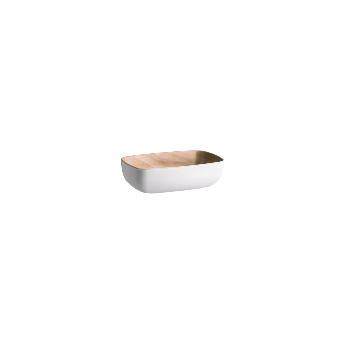 46537 Zicco Zicco Melamine Echo White / Birch Bowl 176x108x55mm Tomkin Australia Hospitality Supplies