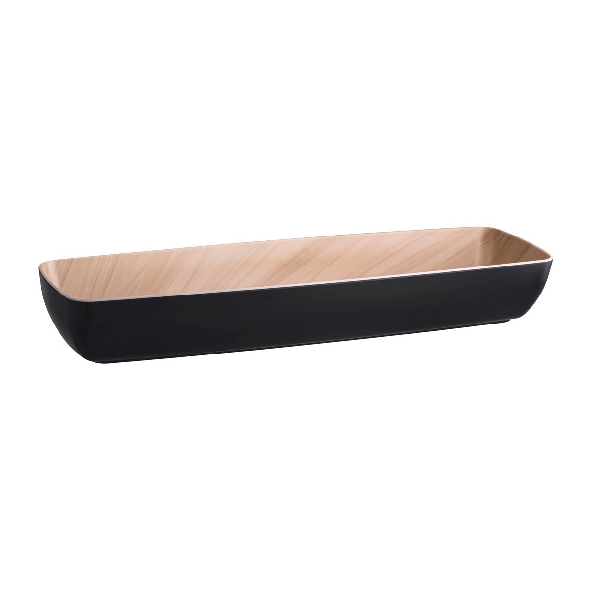 46544 Zicco Zicco Melamine Echo Black / Birch Bowl 530x162x75mm Tomkin Australia Hospitality Supplies