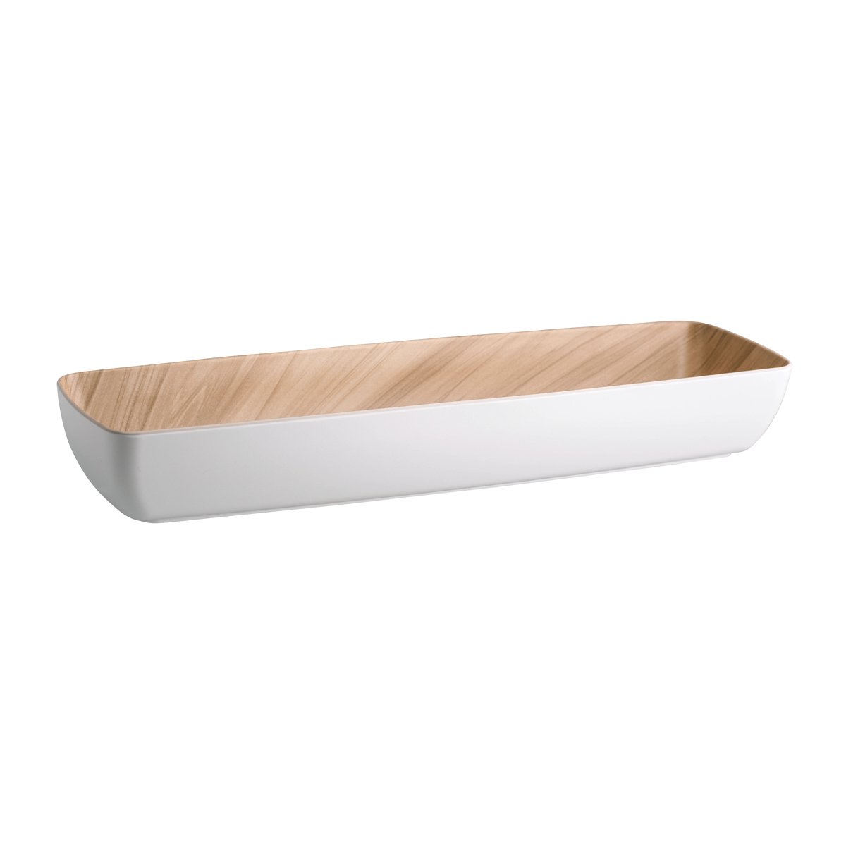 46545 Zicco Zicco Melamine Echo White / Birch Bowl 530x162x75mm Tomkin Australia Hospitality Supplies