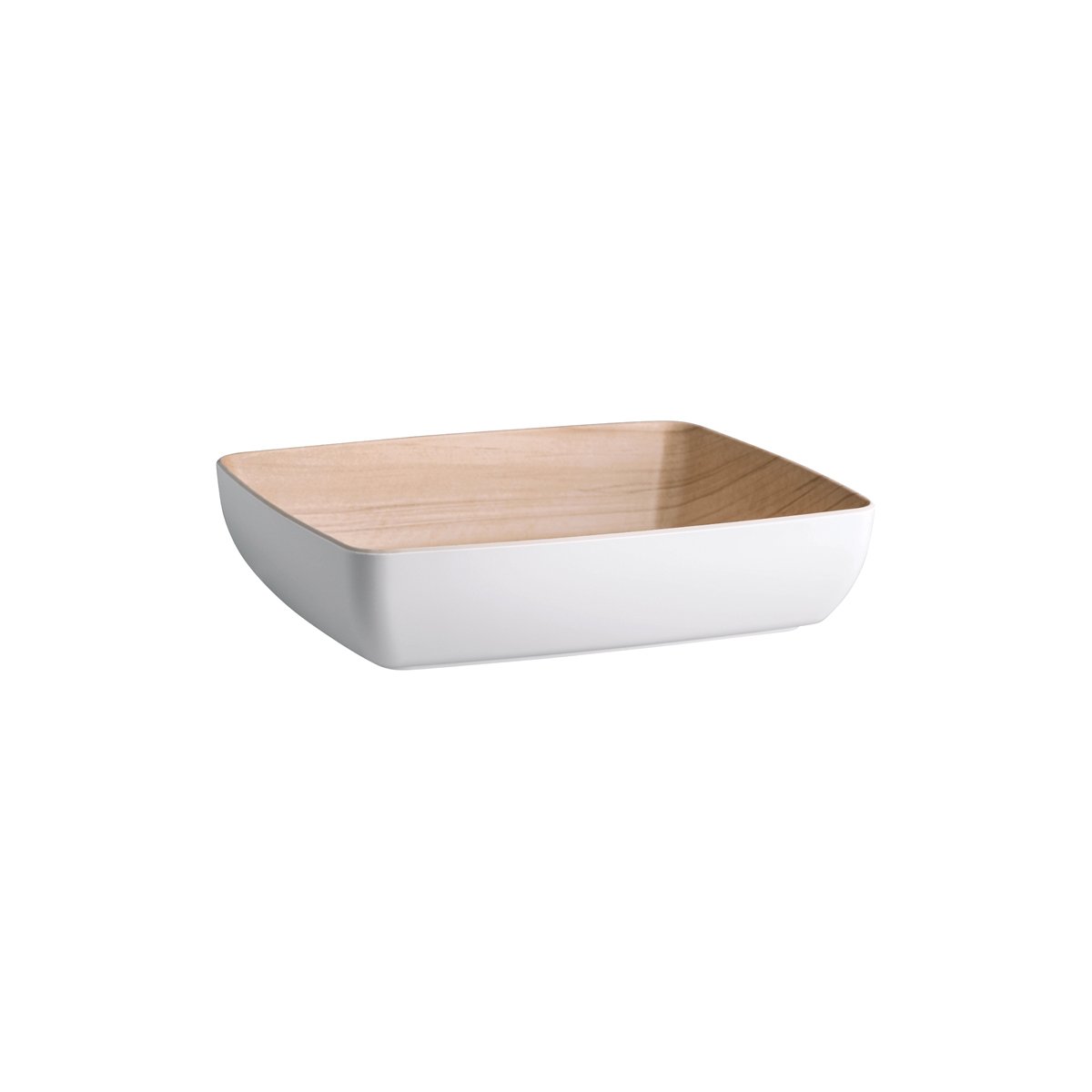 46557 Zicco Zicco Melamine Echo White / Birch Bowl 325x265x75mm Tomkin Australia Hospitality Supplies
