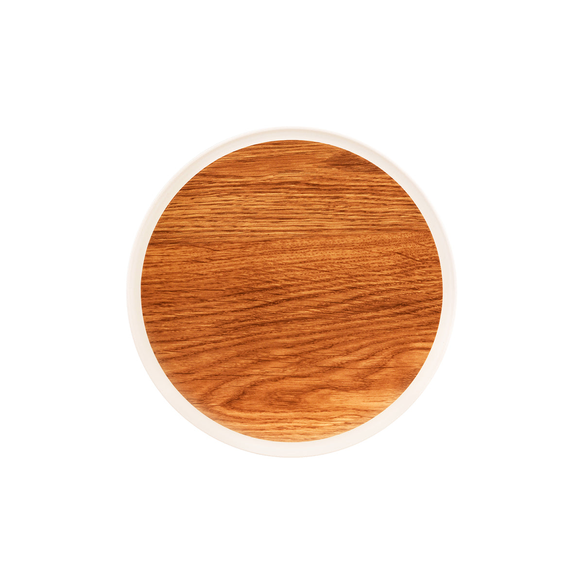 46624 Zicco Melamine Contempo Oak Round Tray 405x15mm Tomkin Australia Hospitality Supplies