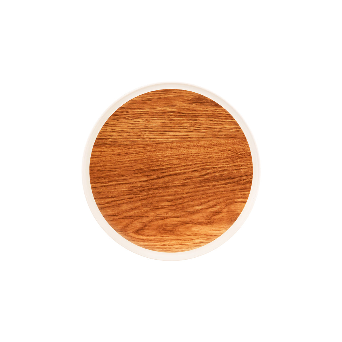 46626 Zicco Melamine Contempo Oak Round Tray 354x15mm Tomkin Australia Hospitality Supplies